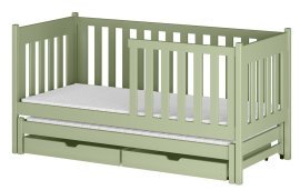 Kinderbett mit Ausziehbett Kaja – 80x200 cm – Oliv