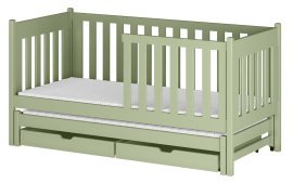 Kinderbett mit Zusatzliege Kaja – 90x200 cm – Oliv
