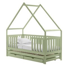 Kinderbett mit Zusatzbett Magic – 90x200 cm – Oliv