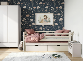 Kinderbett mit Zusatzbett Senso – 90x200 cm – Creme