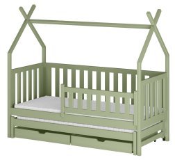 Kinderbett mit Zusatzbett Tytus – 90x200 cm – Olivgrün