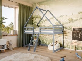 Etagenbett Moon – 80x180 cm – grau