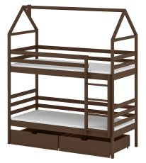 Etagenbett Alex – 80x180 cm – dunkel schokoladenbraun