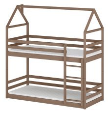 Etagenbett Axel – 80x200 cm – milchschokoladenbraun