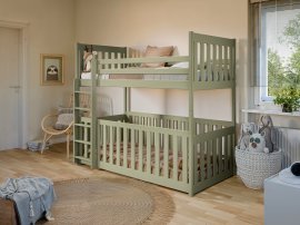 Etagenbett Cris – 80x160 cm – Oliv