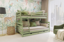 Etagenbett Fami – 90x200/120x200 cm – Oliv