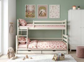 Etagenbett Fami – 90x200/120x200 cm – Creme