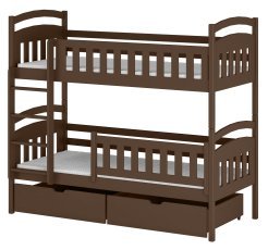 Etagenbett Ignas – 90x190 cm – dunkel schokoladenbraun