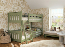 Hochbett Kevin – 90x190 cm – Oliv