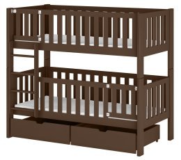 Etagenbett Ksawery – 80x180 cm – dunkel schokoladenbraun
