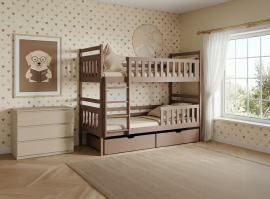 Etagenbett Monika – 80x180 cm – milchschokoladenbraun
