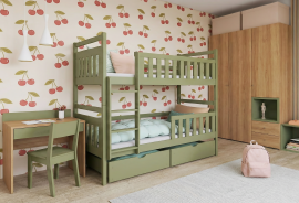 Etagenbett Monika – 90x190 cm – Oliv