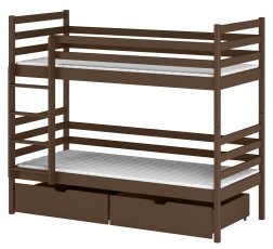 Etagenbett Nemo – 80x180 cm – dunkel schokoladenbraun
