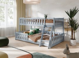 Etagenbett Nice – 90x200/120x200 cm – grau