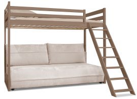 Etagenbett mit Sofa Savio – 90x200/140x200 cm – milchschokoladenfarben