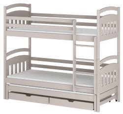 Etagenbett mit Zusatzbett Alan – 80x160 cm – Kaschmir