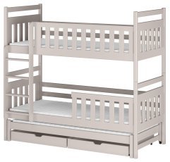 Etagenbett mit Zusatzbett Klara – 80x160 cm – Kaschmir