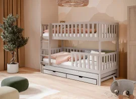 Etagenbett mit Zusatzbett Lea – 90x200 cm – Kaschmir