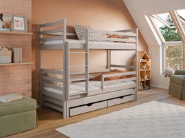 Etagenbett mit Zusatzbett Luk – 90x190 cm – Kaschmir