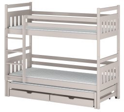 Etagenbett mit zusätzlicher Liege Seweryn – 80x160 cm – Kaschmir