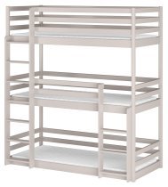 Lano - Etagenbett Ted für 3 Kinder – 80x180 cm – Kaschmir
