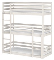 Lano - Etagenbett Ted für 3 Kinder – 80x180 cm – Creme