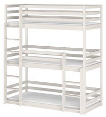 Lano - Etagenbett Ted für 3 Kinder – 90x200 cm – Kaschmir