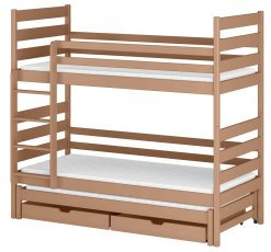 Etagenbett mit Zusatzbett Tomi – 80x160 cm – Zimt