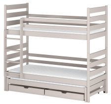 Lano - Etagenbett mit Zusatzbett Tomi – 80x160 cm – Kaschmir