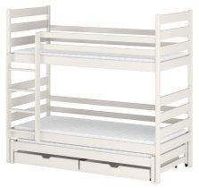 Lano - Etagenbett mit Zusatzbett Tomi – 80x160 cm – Creme