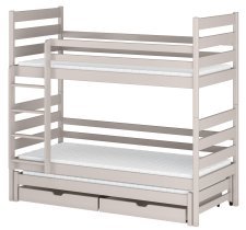 Lano - Etagenbett mit Zusatzbett Tomi – 80x180 cm – Kaschmir