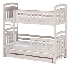 Etagenbett mit Zusatzliege Viki – 80x160 cm – Kaschmir