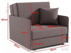 Ecksofas PKMebel - Sessel mit Schlaffunktion Flore 172 Jacquard Primo 16