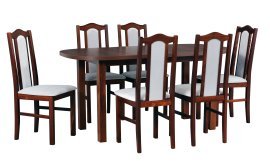 Esszimmer-Set Tisch Wenus 1 Nuss + 6 Stühle Bos 2 Nuss 1B