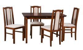 Esszimmer-Set Tisch Max 4 Nuss + 4 Stühle Bos 7 Nuss 11B neve 3