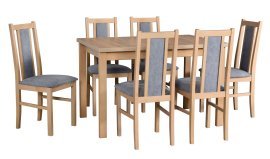 Esszimmer-Set Tisch Alba 1 Sonoma + 6 Stühle Bos 14 Sonoma 1B