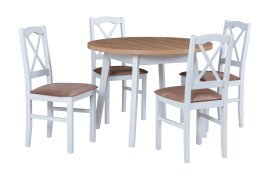 Esszimmer-Set Wien 3 L Weiß/Artisan + 4 Stühle Nilo 11 Weiß 21B