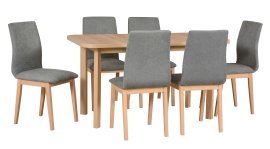 Esszimmer-Set Wenus 2 P Sonoma + 6 Stühle Luna 1 Sonoma 16B