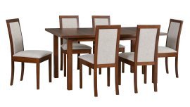 Esszimmergarnitur Modena 2 Nussbaum + 6 Stühle Roma 4 11B Neve 13