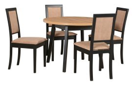 Esszimmer-Set Wien 3L schwarz/Artisan + 6 Stühle Roma 13 schwarz 21B