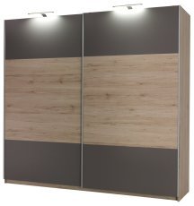 Kleiderschrank mit Schiebetüren Dione D01 - San Remo/Grau