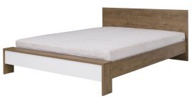 Bett Latika - 160x200 cm - Burgunder Eiche/Weiß