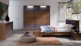 Schlafzimmer Latika - Burgundeiche/Grau