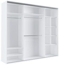 Kleiderschrank mit Schiebetüren Schrank mit Lacobel-Streifen Grande 277 cm - weiß