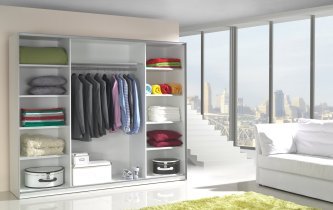 Kleiderschrank mit Schiebetüren Lux 7 - Violett Hochglanz