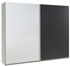 Kleiderschrank mit Schiebetüren Lux 20 - Weiß/Grafit