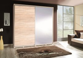 Kleiderschrank mit Schiebetüren und Spiegel Penelopa 205 cm - Eiche Sonoma