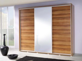 Kleiderschrank mit Schiebetüren und Spiegel Penelopa 255 cm - Eiche Riviera