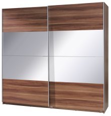 Kleiderschrank mit Schiebetüren und Spiegel Twister 2 - Kastanie Wenge