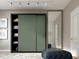 Kleiderschrank mit Schiebetüren Frama 185 cm - grün